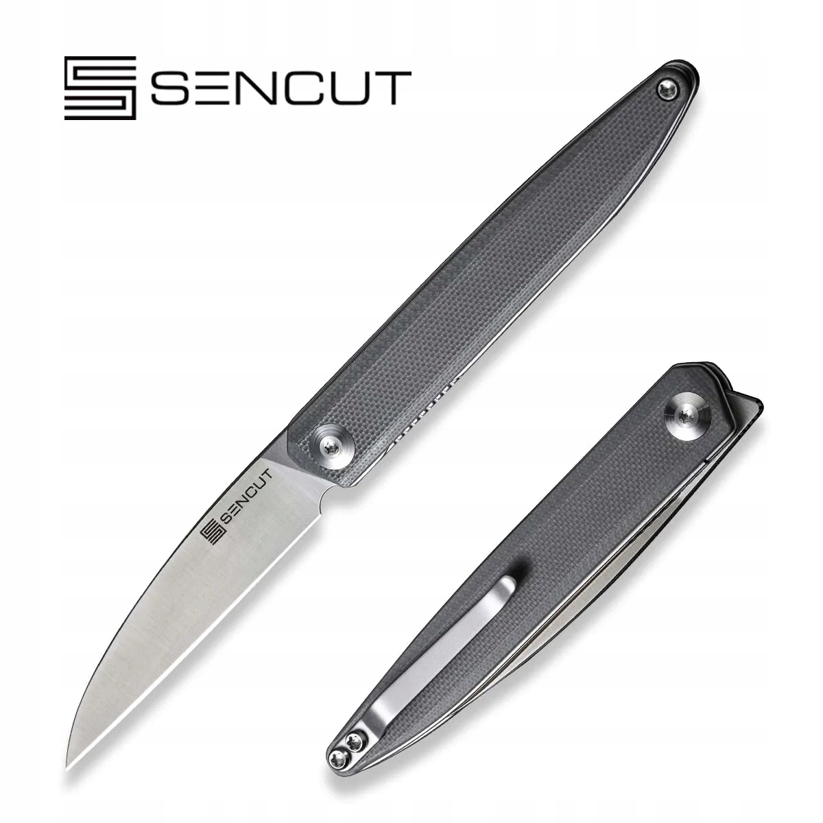 Nůž Edc Sencut Jubil flipper Šedý G10 Satin D2 Pouzdro