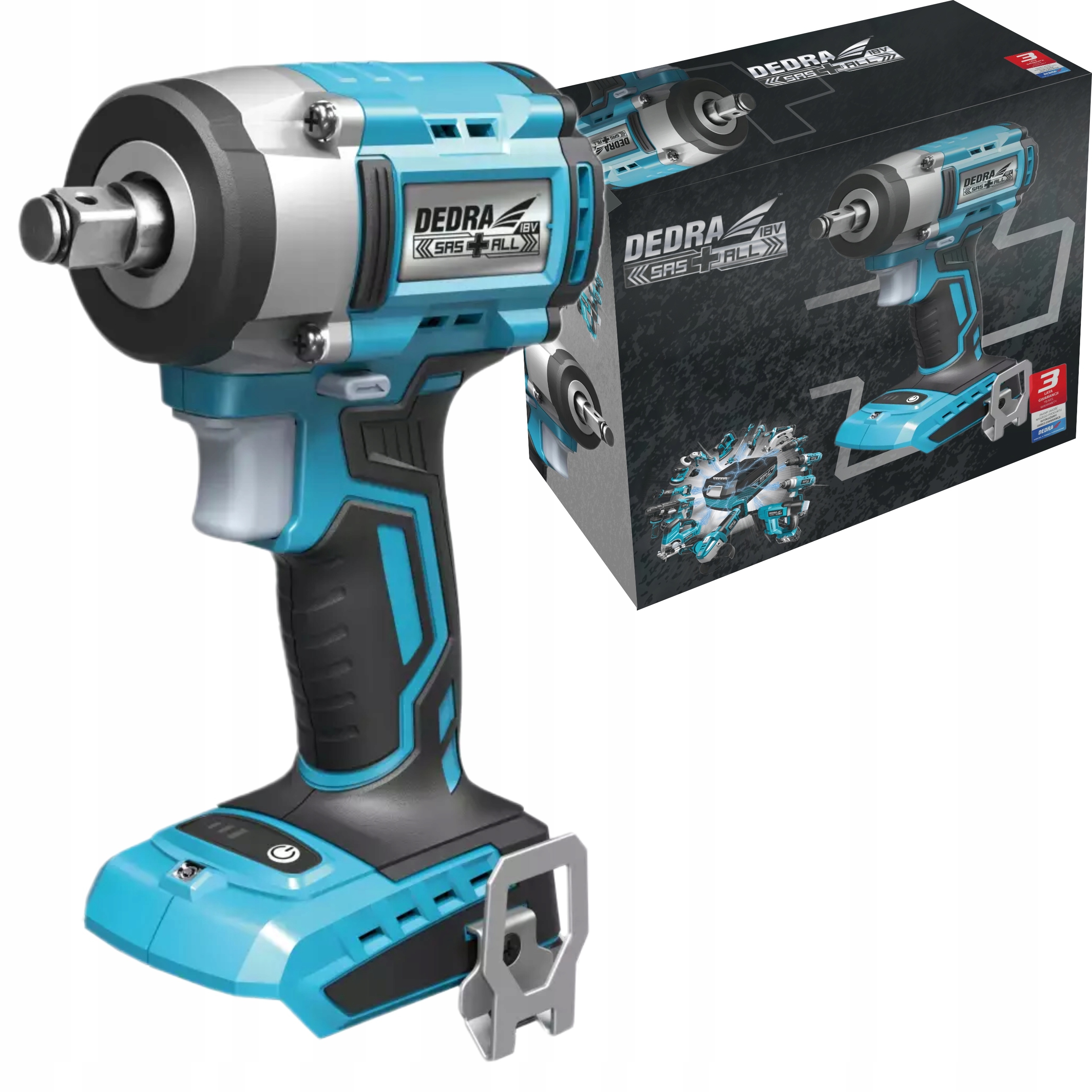 DEDRA KOMPAKTOWY KLUCZ UDAROWY BEZSZCZOTKOWY 350NM 1/2" 18V DED7153 SAS+