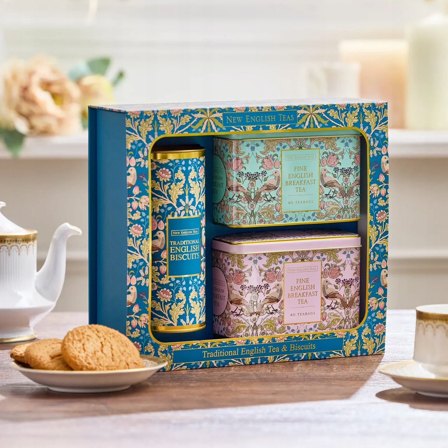 Dárková sada 2x Čaj New English Teas a sušenky svátek matek