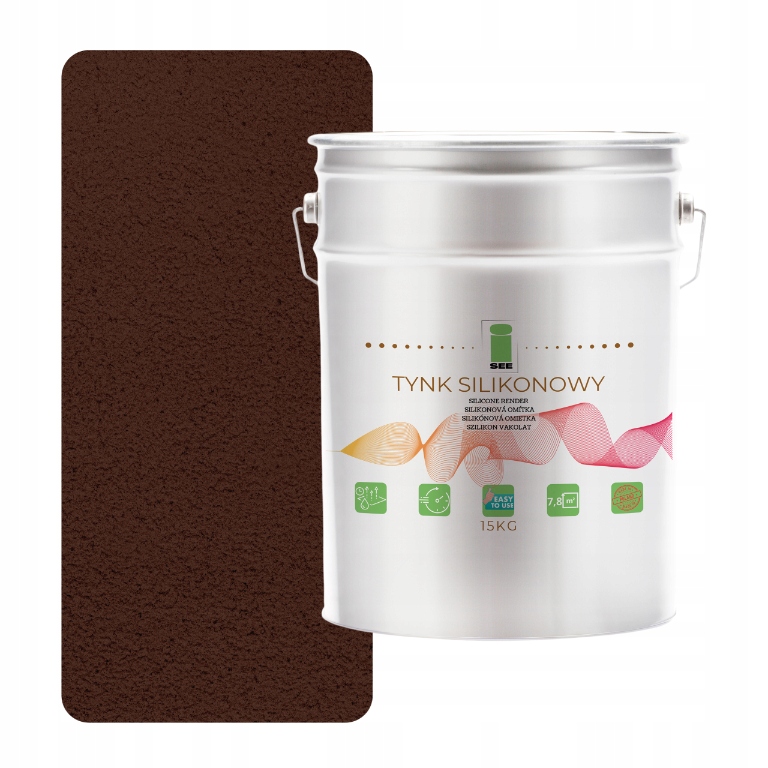 Silikonová Omítka 8016, Vnější Fasádní Mahagonová, 1.0 MM, Prémiová, 15 Kg