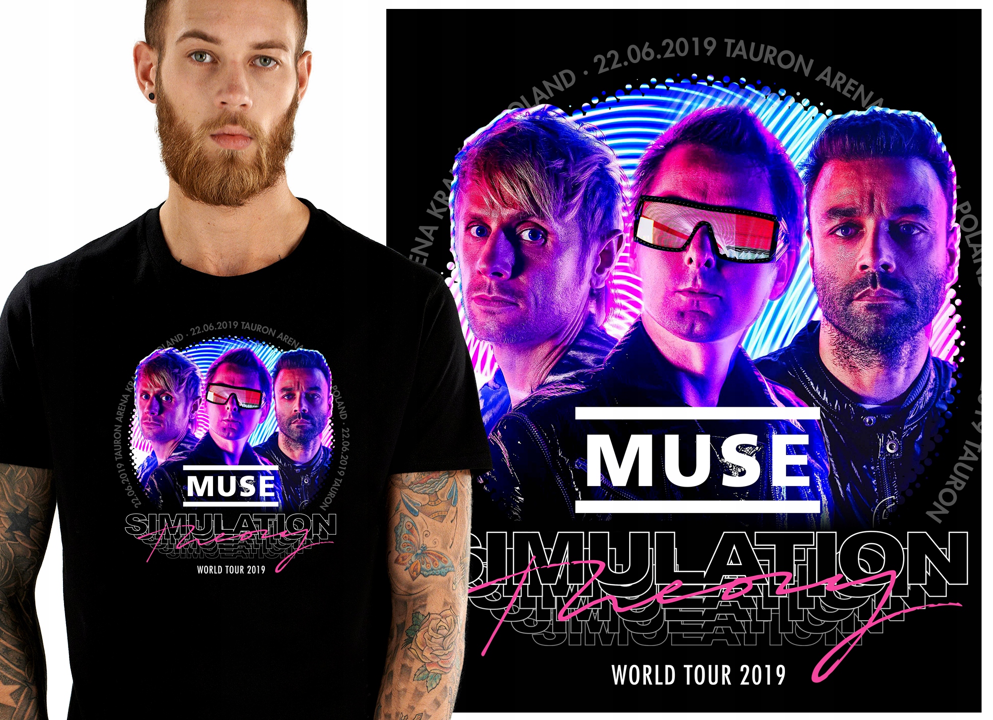 

Muse Simulation Theory Tour 2019 Koszulka Męska M