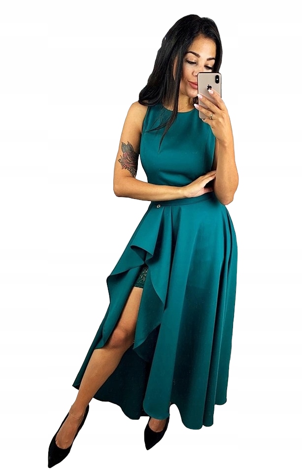 Idalia Zelená Asymetrická Šaty Xs