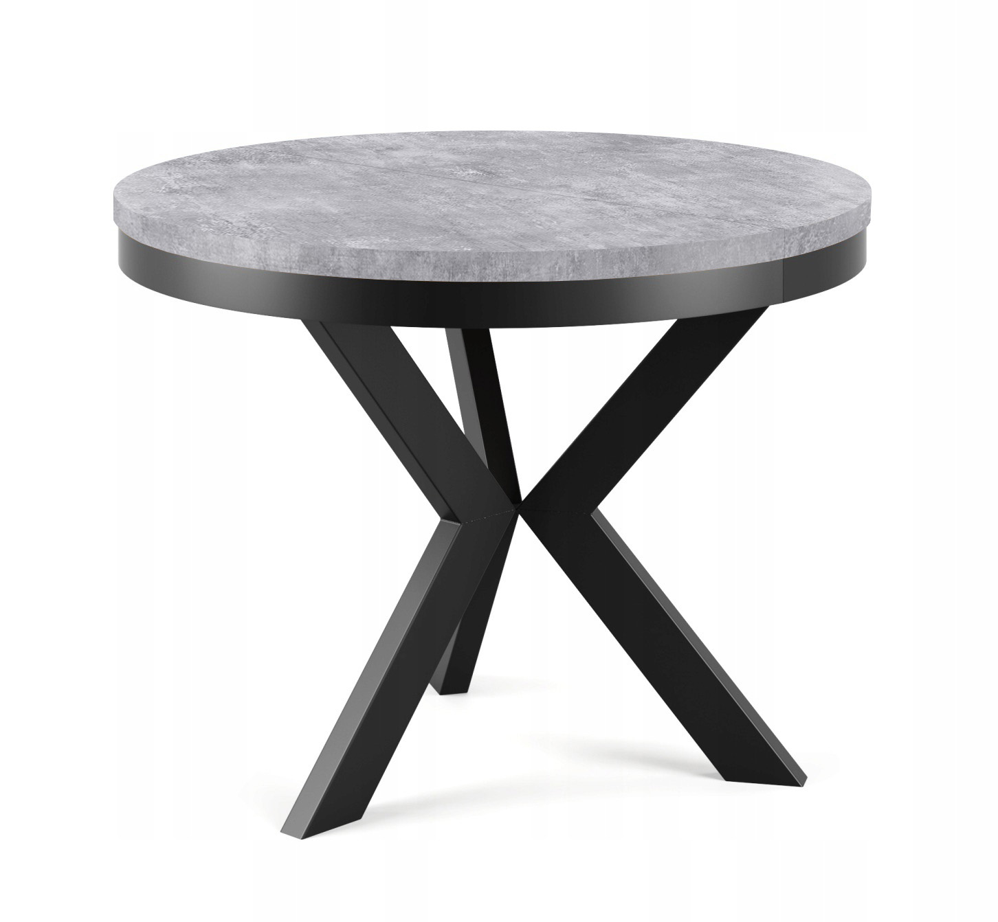 OKRĄGŁY STÓŁ NORDIC 100/140 rozkładany LOFT metal Wysokość mebla 76 cm