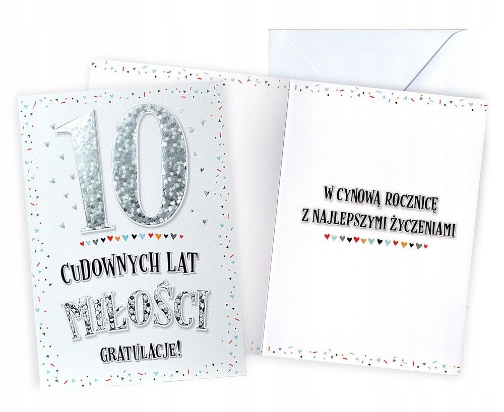 

10 Rocznica Ślubu Kartka na Cynowe Gody extra V79