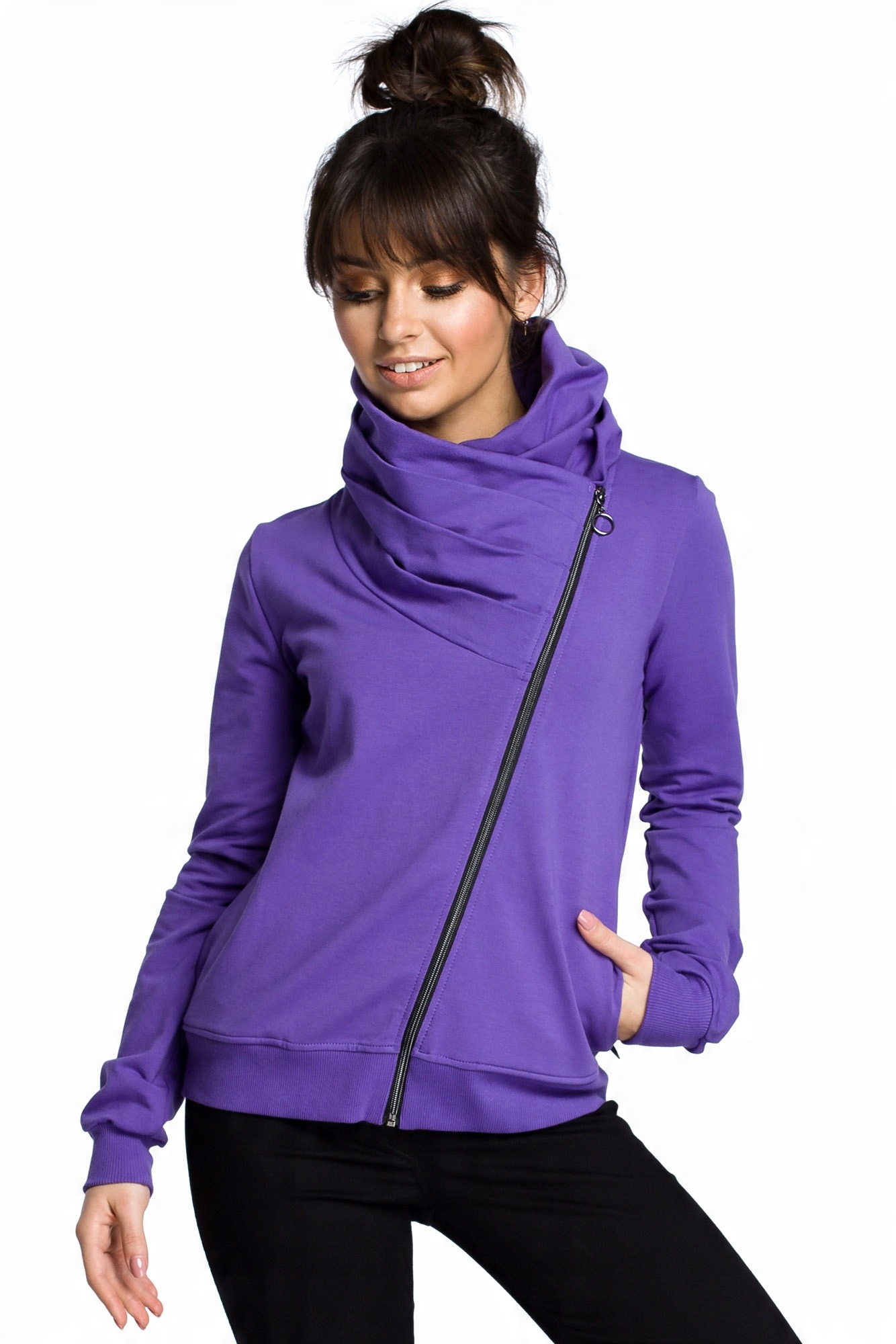 

B071 Bluza Z Zamkiem -XL- Fiolet Be