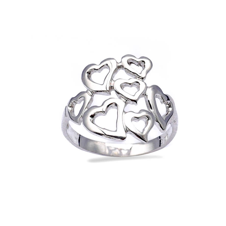 Stříbrný Prstýnek 925 Vznášející se srdce 16
