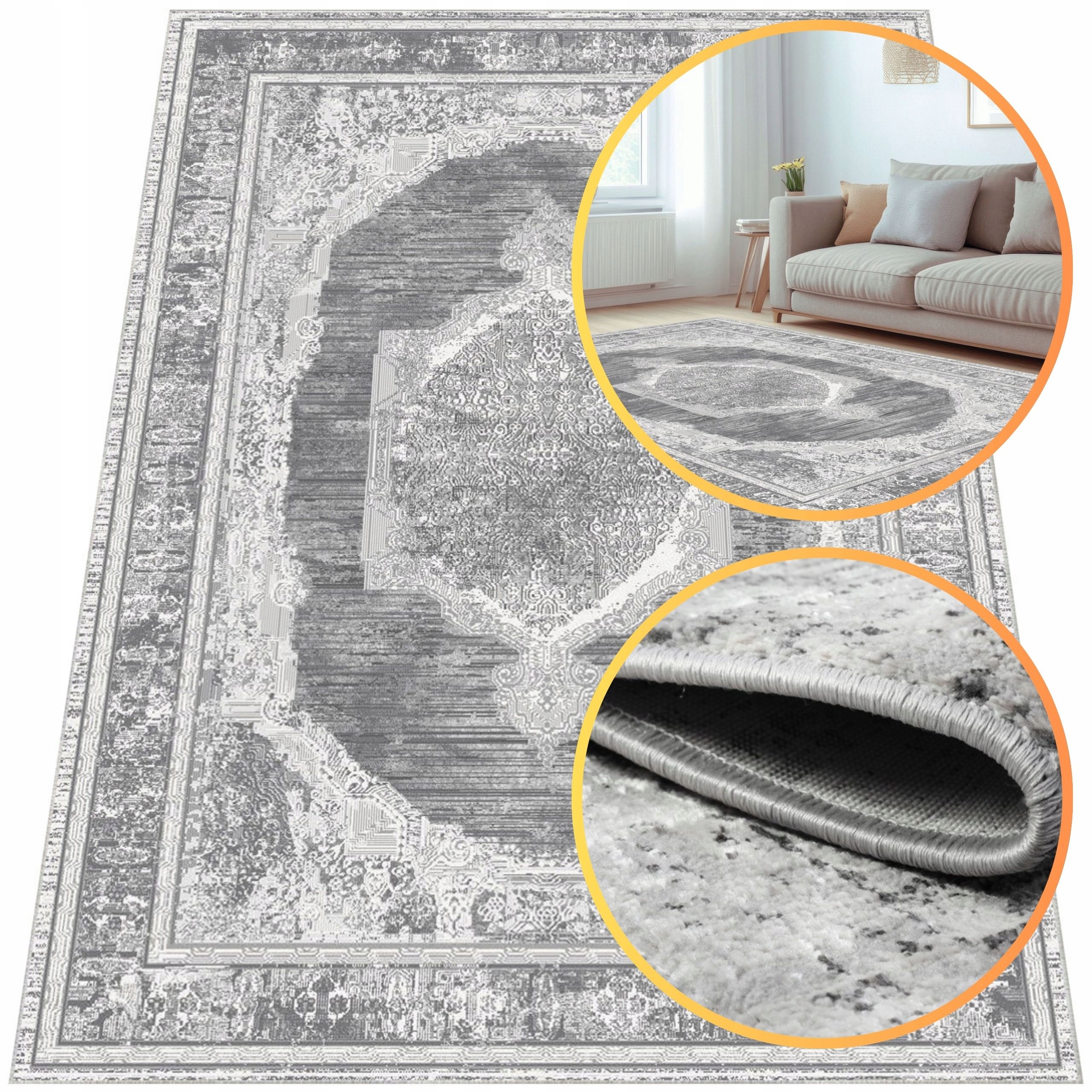 Koberec Lesklý 120x180 Latina Šedý Koberec Do Obývacího Pokoje Elegantní Koberec