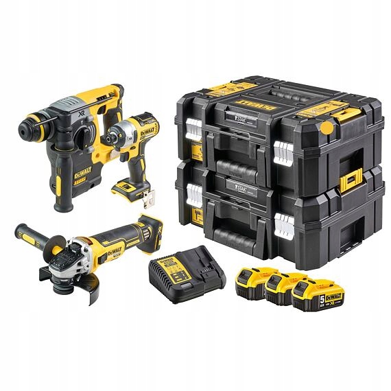 DeWalt DCK305P3T zestaw combo DCF887+DCG405+DCH273, 18V/3*5Ah