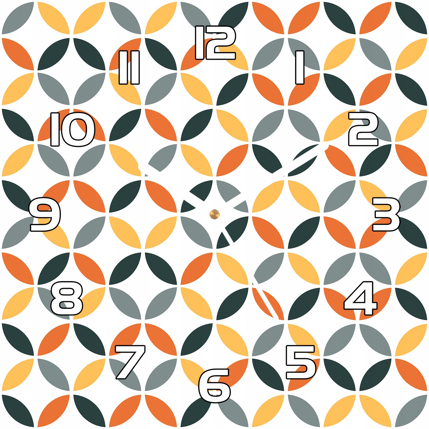 

Zegar szklany Kolorowe geometryczne koła 30x30 cm