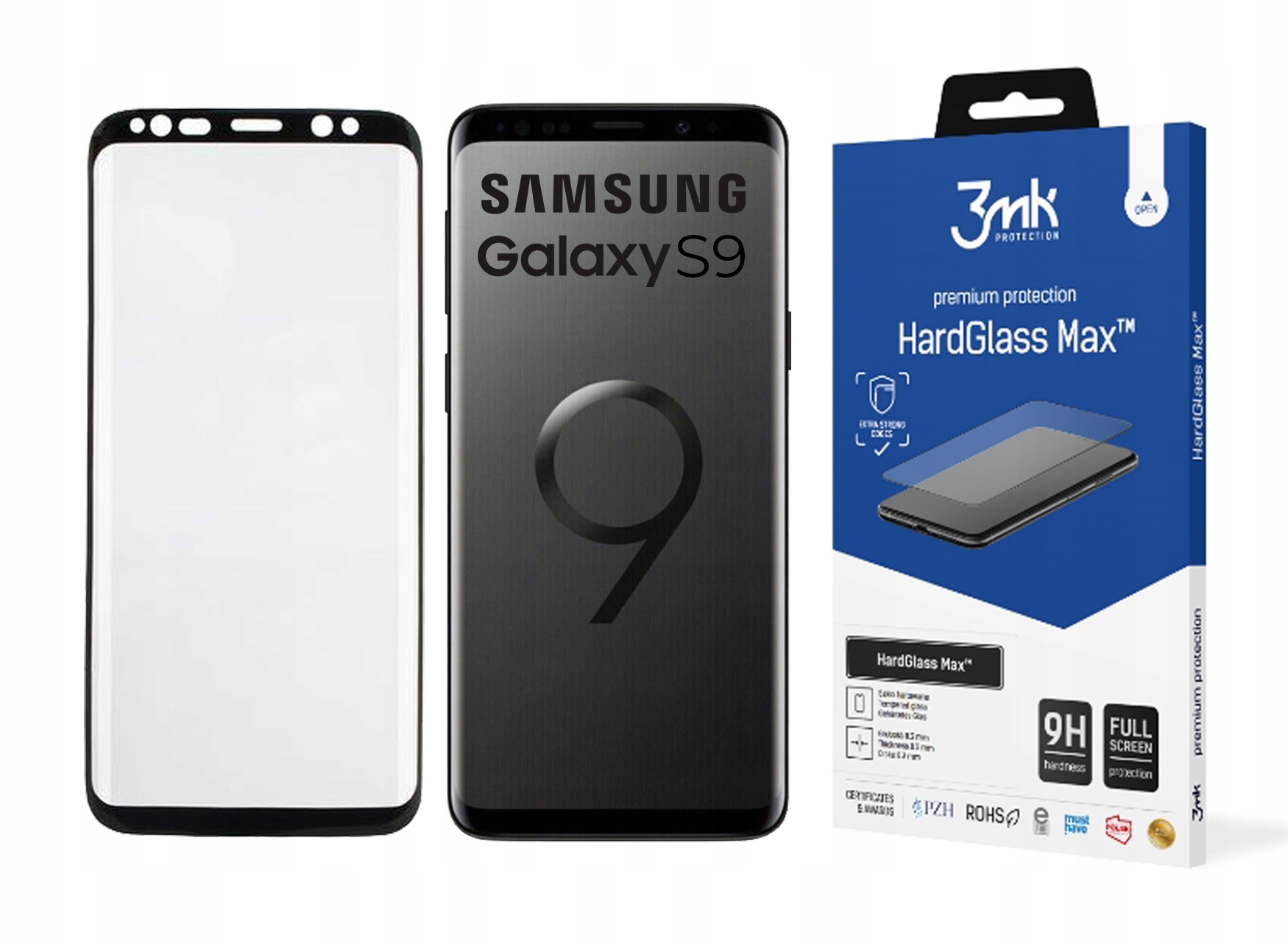 

3mk Szkło HardGlass do Samsung Galaxy S9 czarne 9H