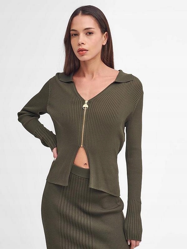 Barbour Khaki Pruhovaný Svetr (38)