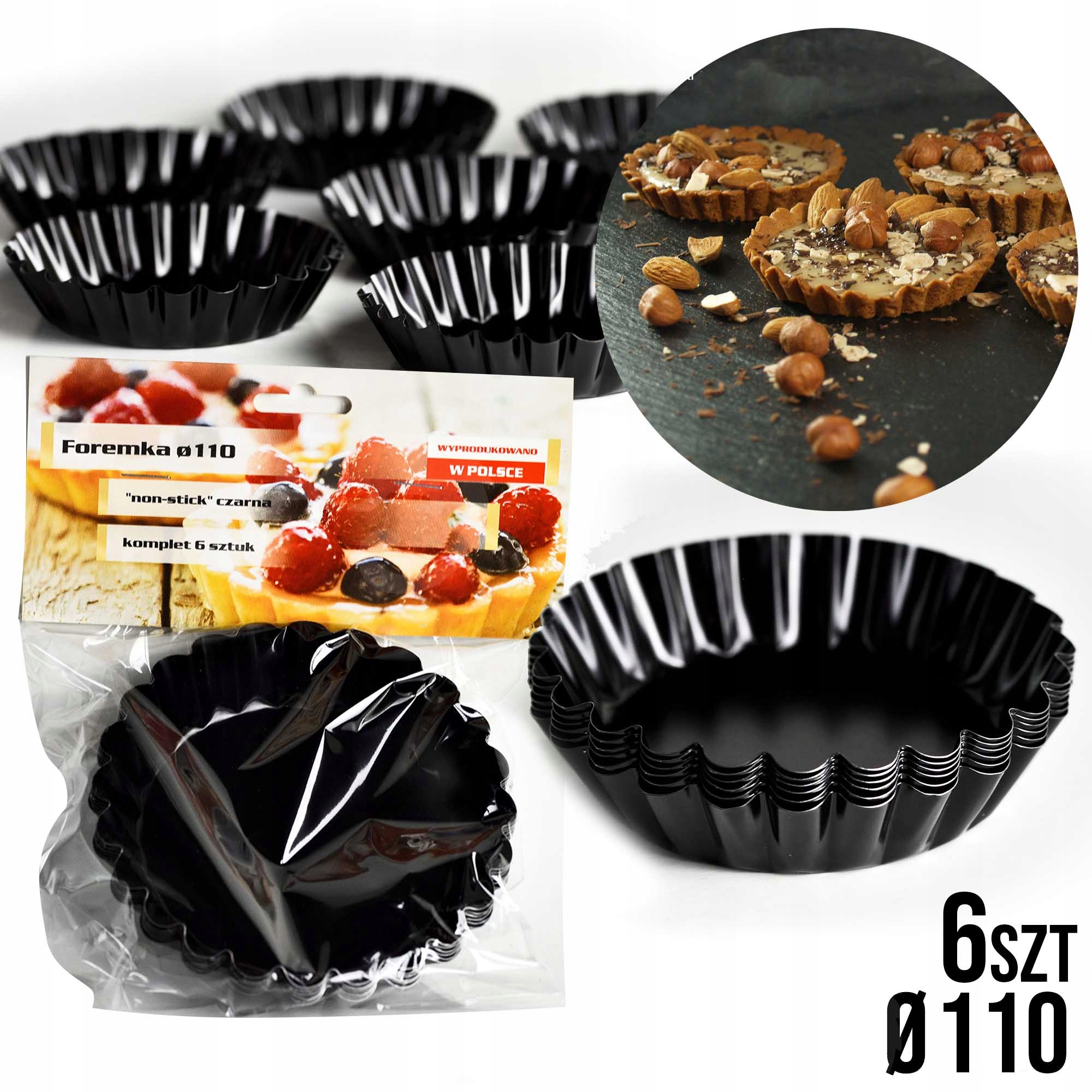 

Foremki Do Tarteletek babeczek ciastek fi11cm 6szt