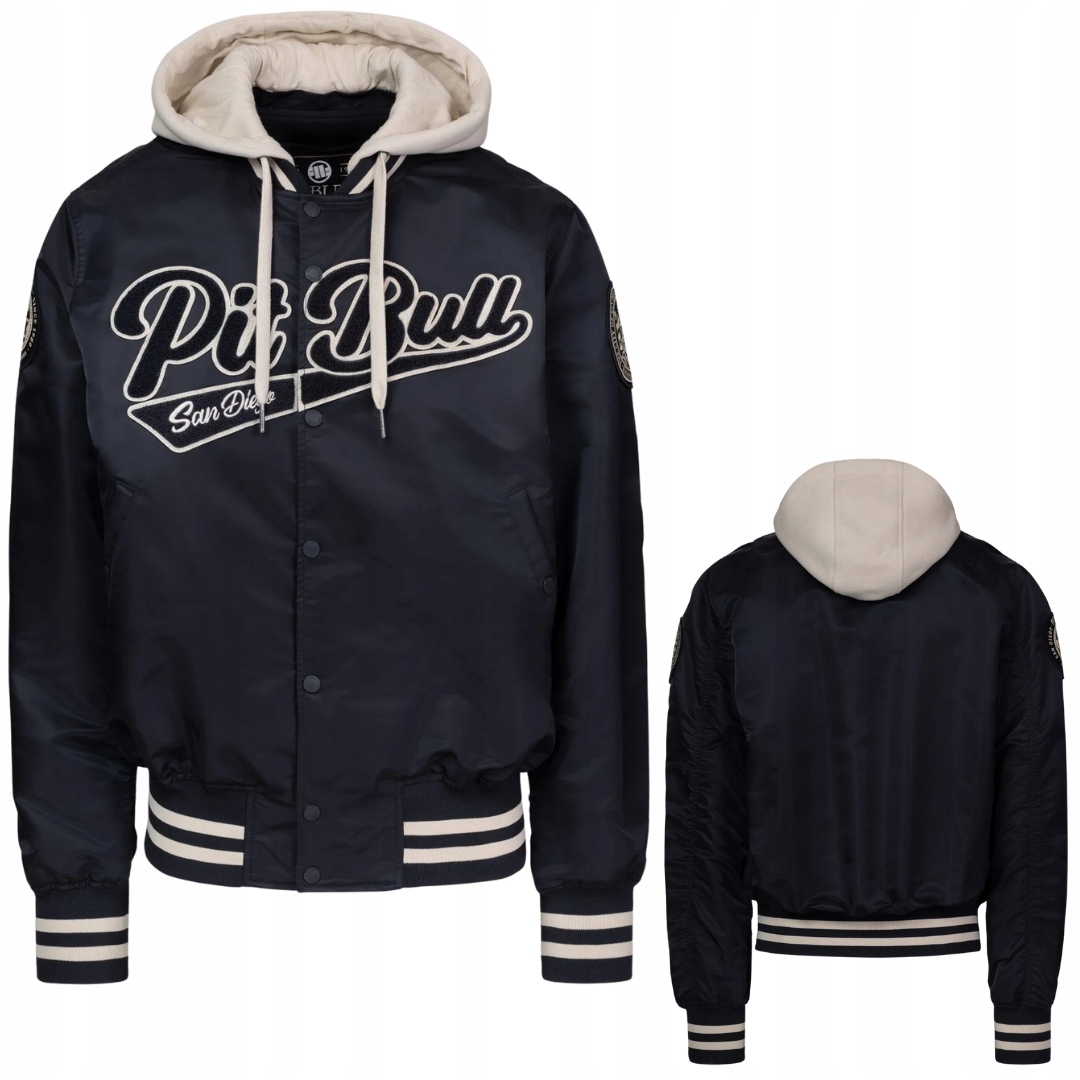 Pitbull West Coast Přechodová Bunda Baseballová S Kapucí Navy/beige S