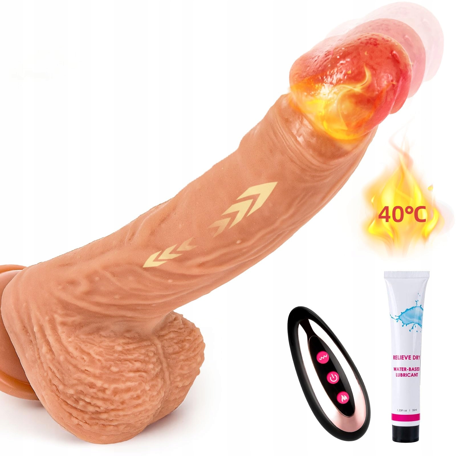 KLASSISCHE Dildo Wibrator Zestaw Dla Par 22cm Silikonowy Z Przyssawką — miniatura 9