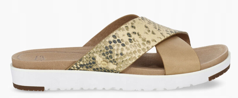 Ugg Damskie Klapki Skórzane Brązowe Logo 36 1KDG