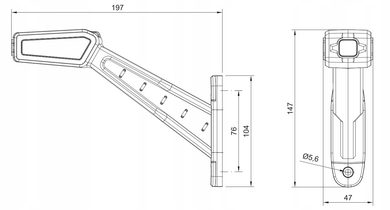 Lampki lampy obrysowe obrysówki tył tylne diodowe przyczepa LED NEON KPL Producent części Fristom