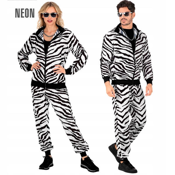 Kostým Teplákovka Zebra Pruhy Dresiář 80. Léta Disco S