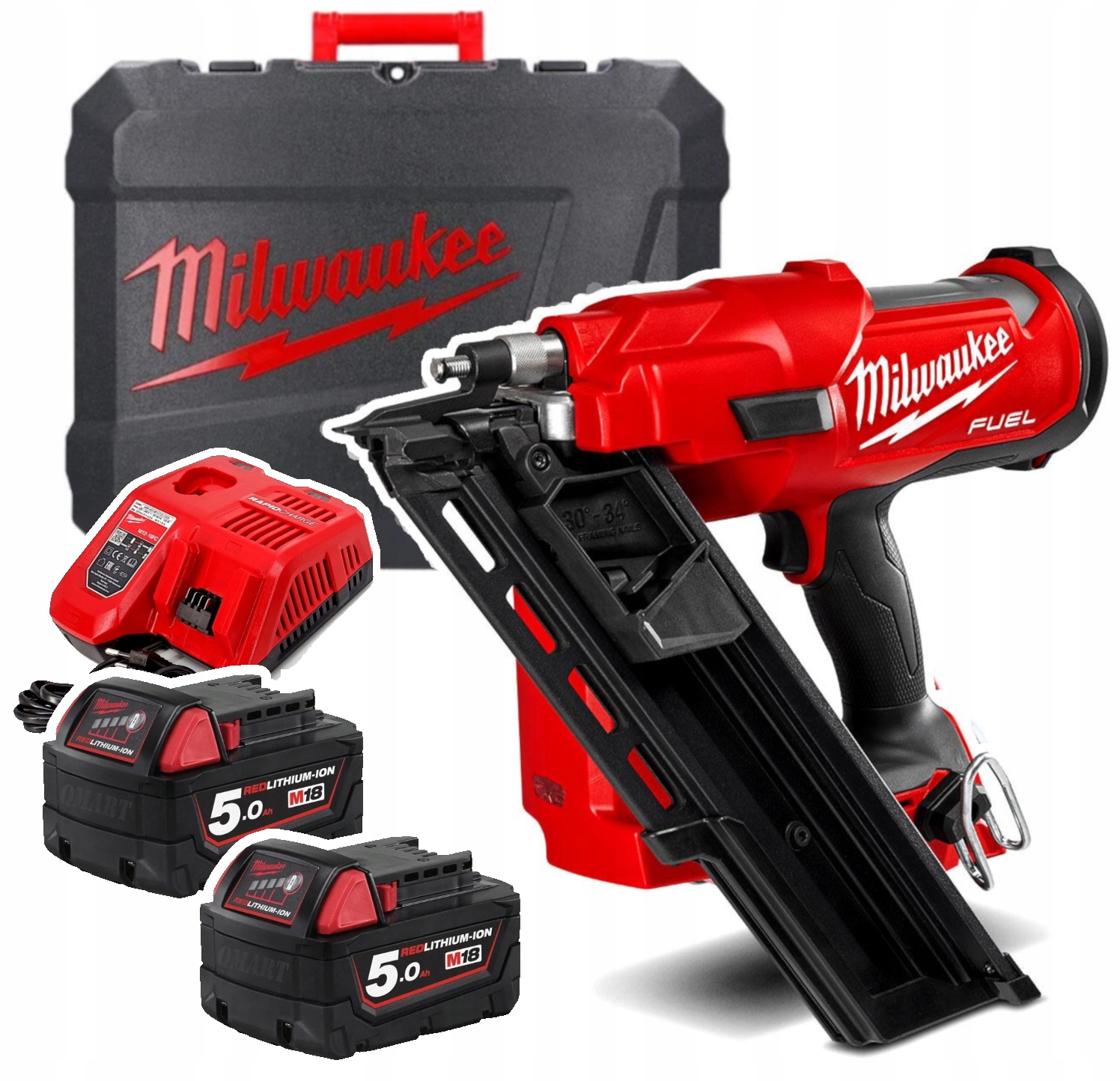 Milwaukee M18 FFN-502C Gwoździarka akumulatorowa 2x5Ah Walizka 4933471404
