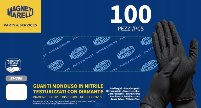 Rękawice Nitryl Czarne Magneti Marelli 11/XXL 100SZT.