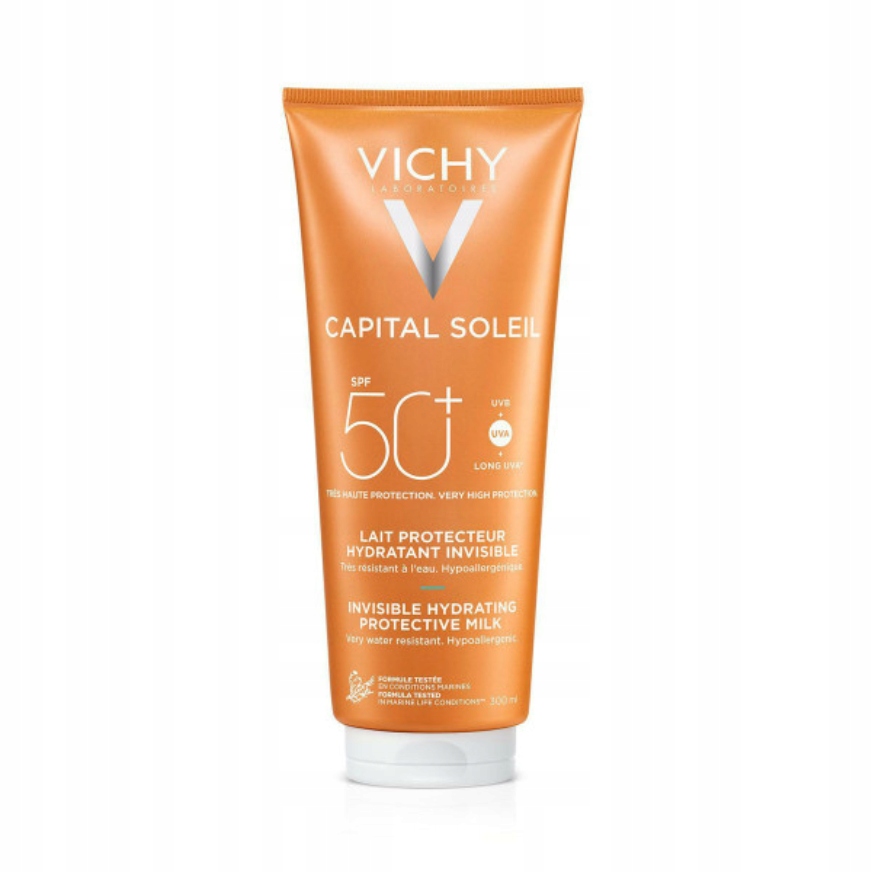 Mleczko nawilżające Vichy Capital Soleil SPF50+ ochrona twarzy ciała 300ml