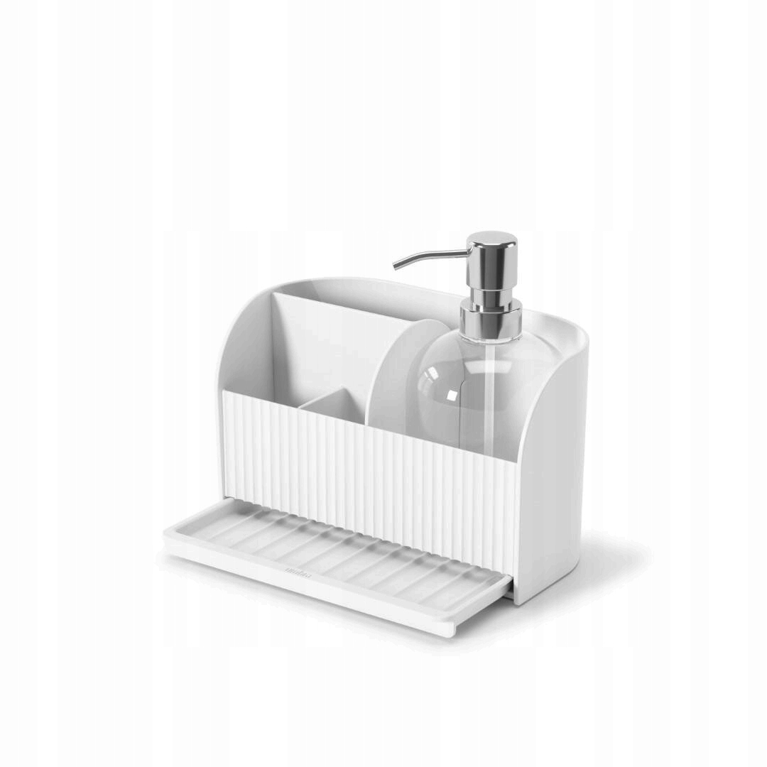 Organizér na dřez Sling s nádobkou na tekutinu Bílý