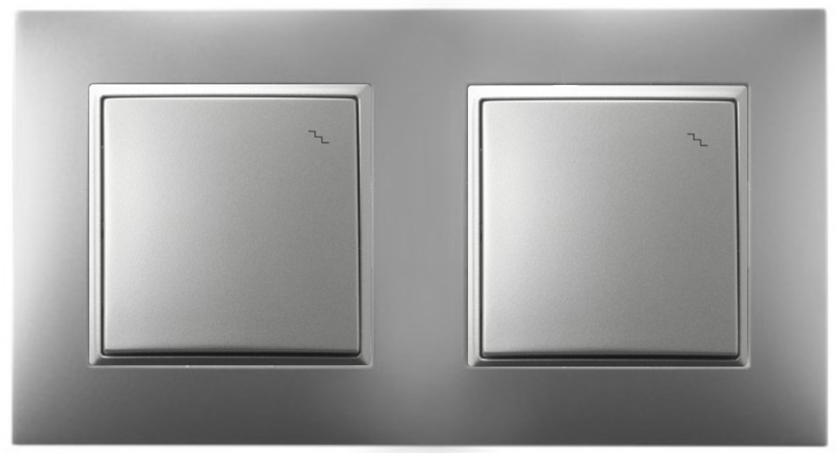 

Włącznik Światła Dwa Schodowe W Ramce Srebrny