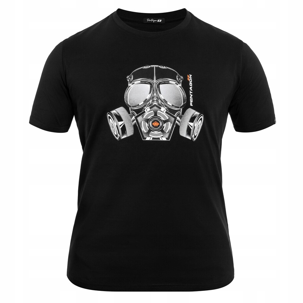 Koszulka męska T-shirt Bawełniana Sportowa Pentagon "Gas-Mask" Black 3XL