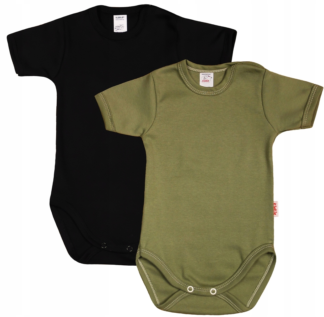 

Body Kr Gładkie 2PAK Czarne i Khaki r 68 Klekle
