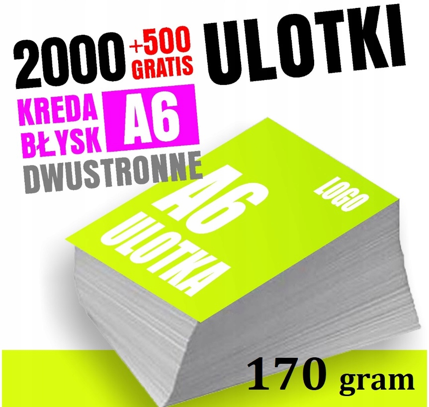EXPRES ULOTKI A6 2000 szt + 500 DWUSTRONNE 170 gr