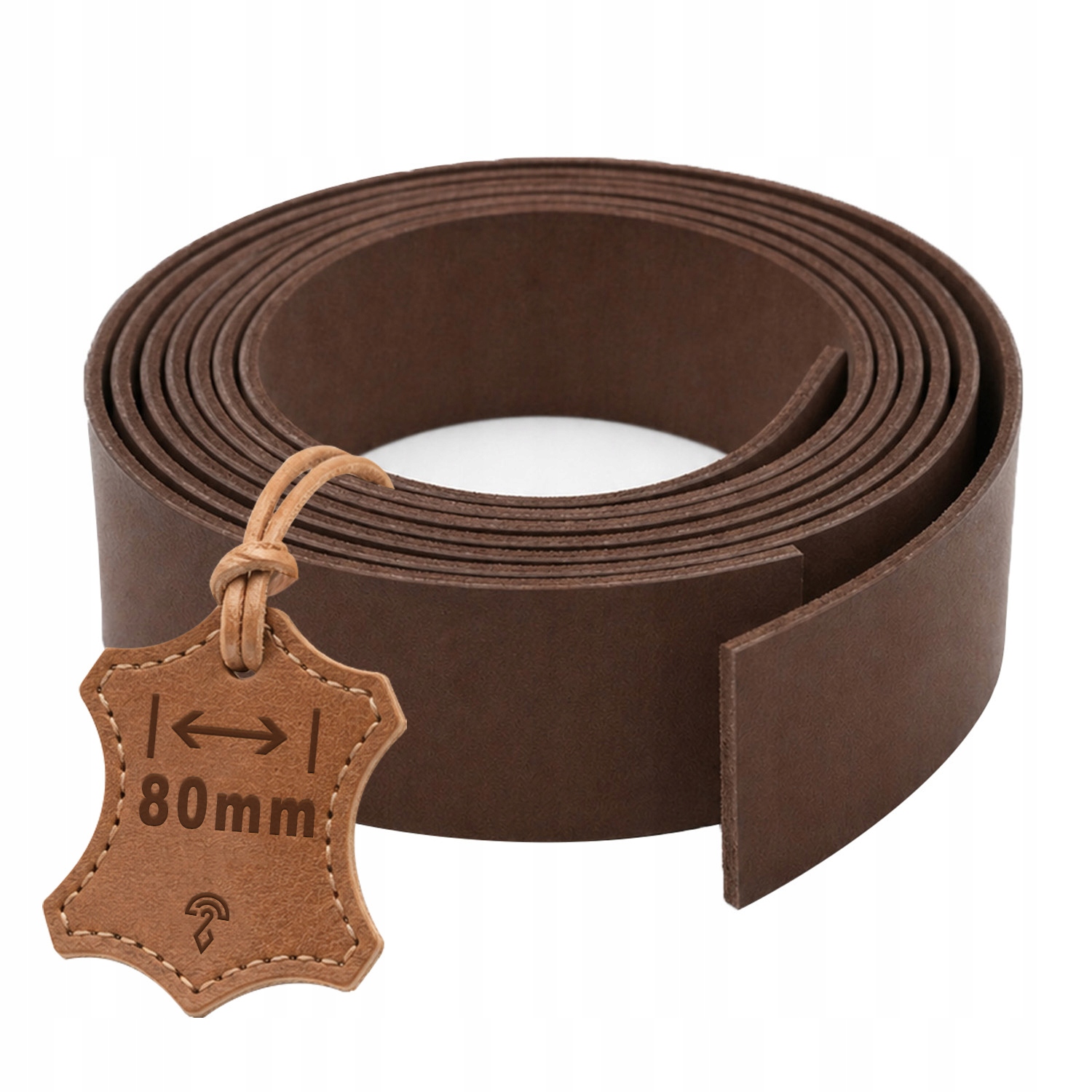 Kožený pásek tmavě hnědý 3-3,5 mm x 80 mm na opasek, kalotový, 130-140 Cm
