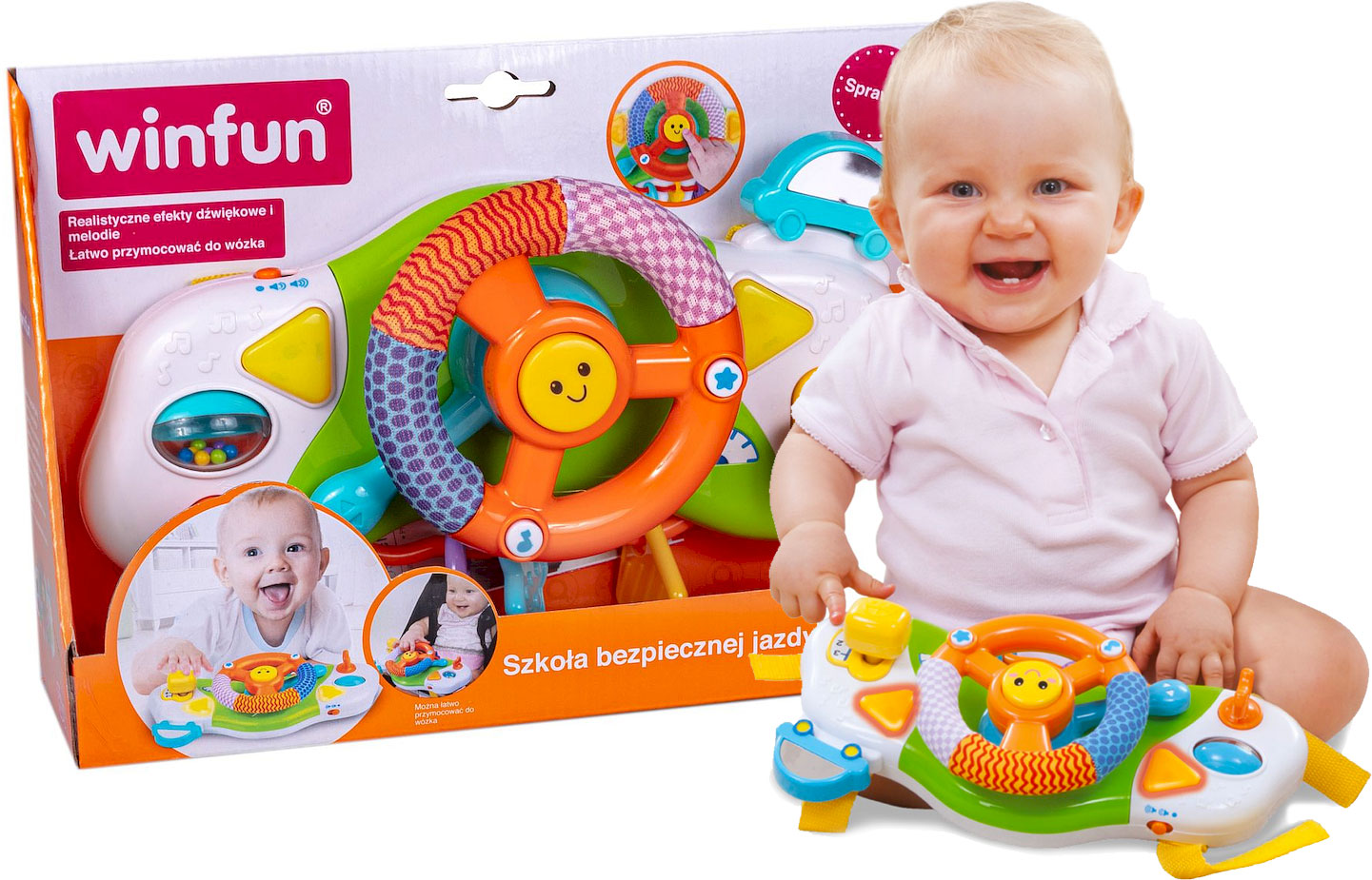 

Smily Play Kierownica Interaktywna na pałąk dźwięk