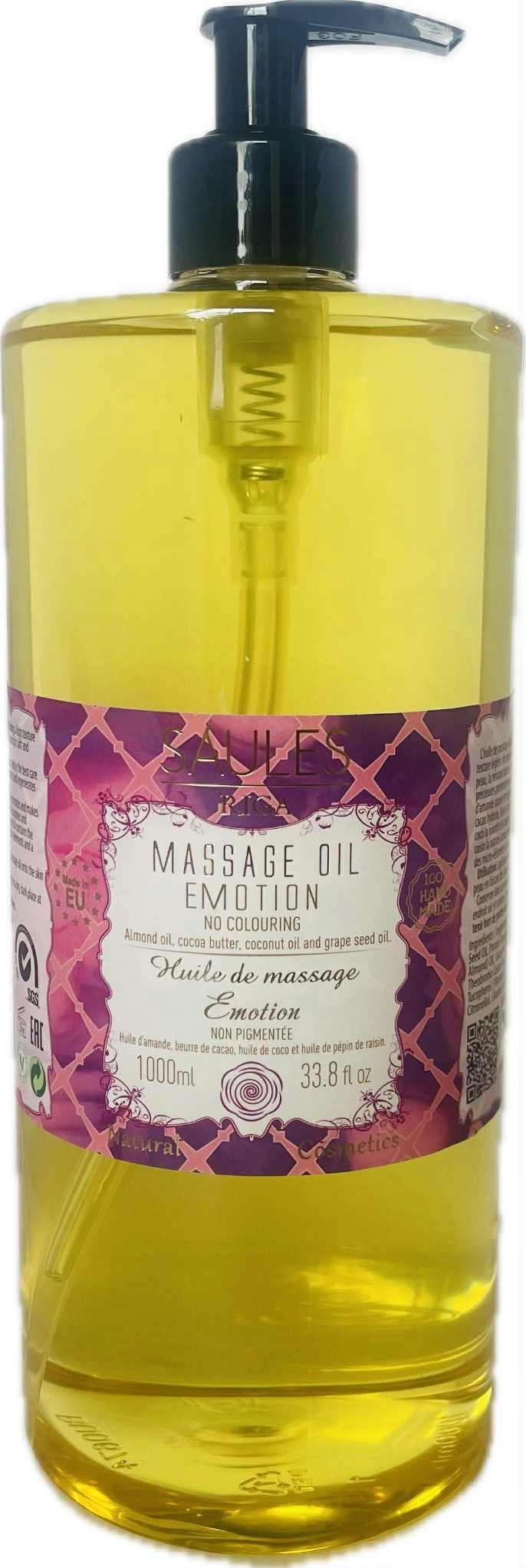 Přírodní Masážní Olej Emocja massage oil Emotion 1000 ml Saules Riga