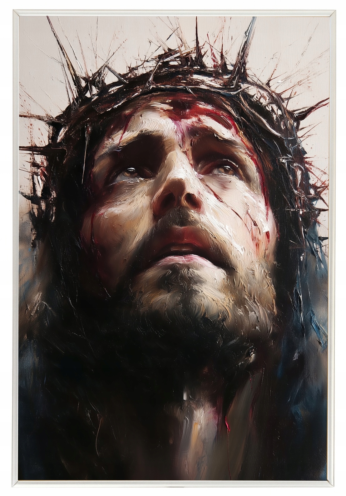 Rámeček S Hliníkovým Plakát Ježíš Kristus Trnová Koruna Pašenie Víra 40x60