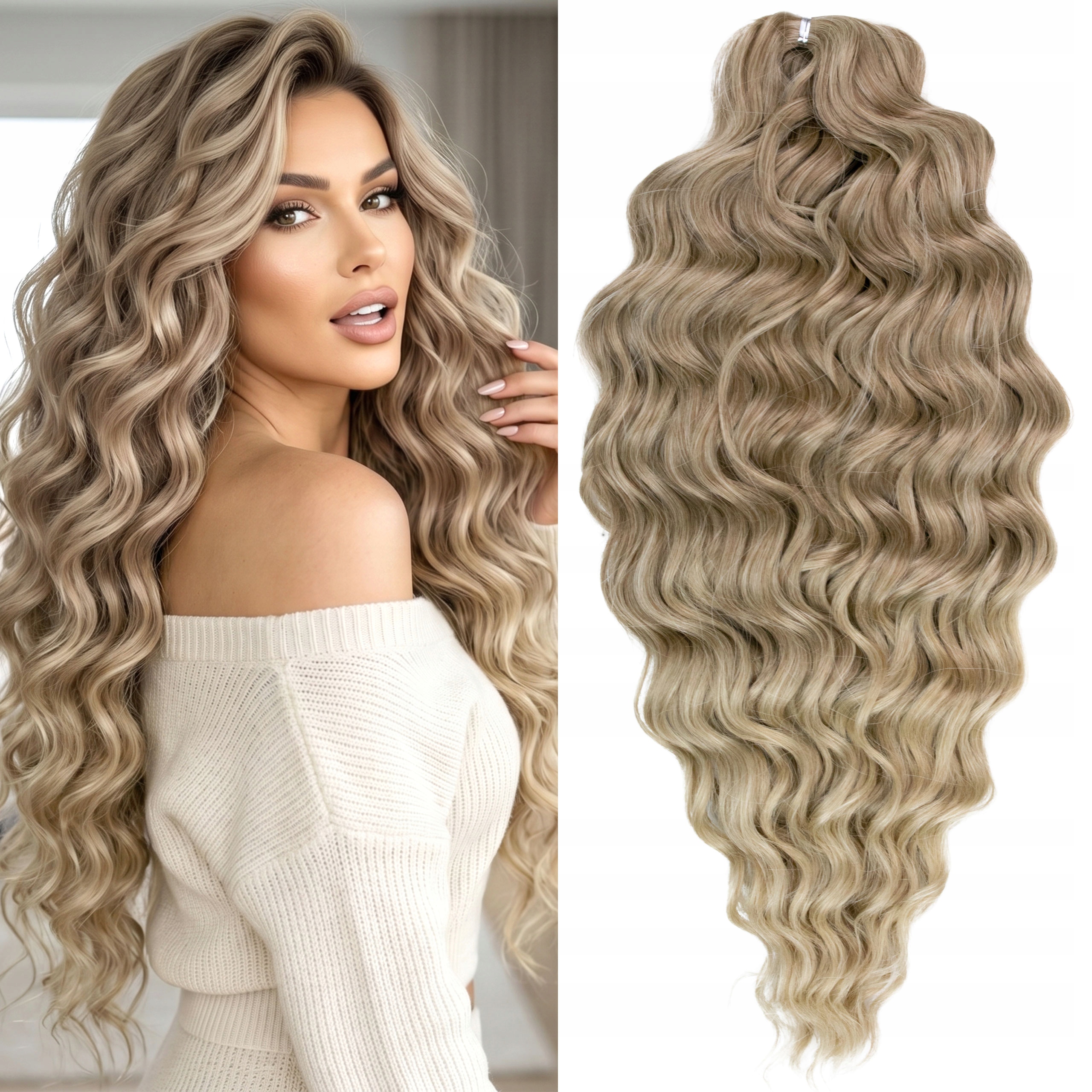 Syntetické česací vlasy Afroloki Anna ombre tmavě blond 300 g