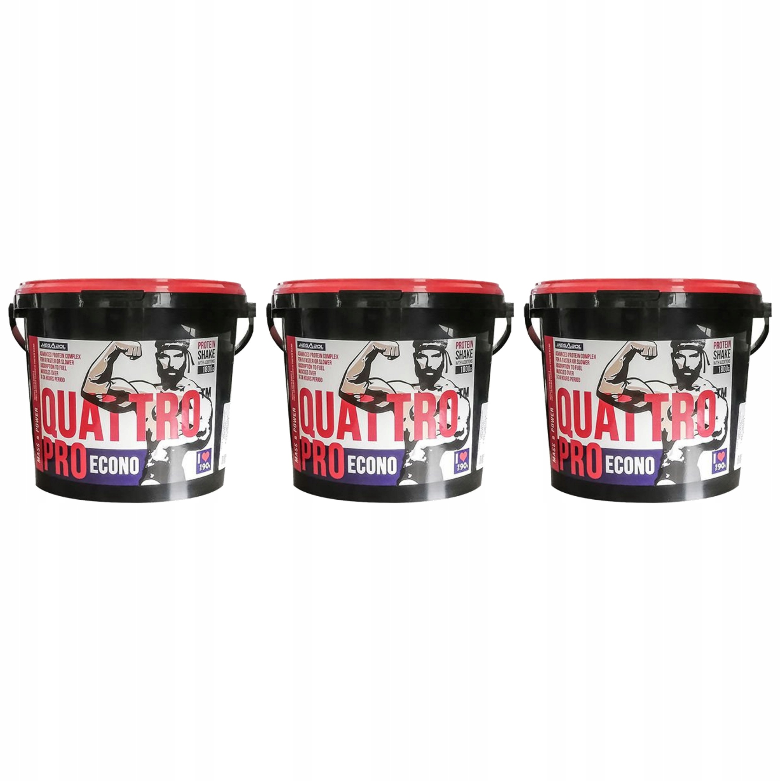 3x Protein Quattro Pro Komplex 4 Protein Svalová Hmota Wpc Megabol