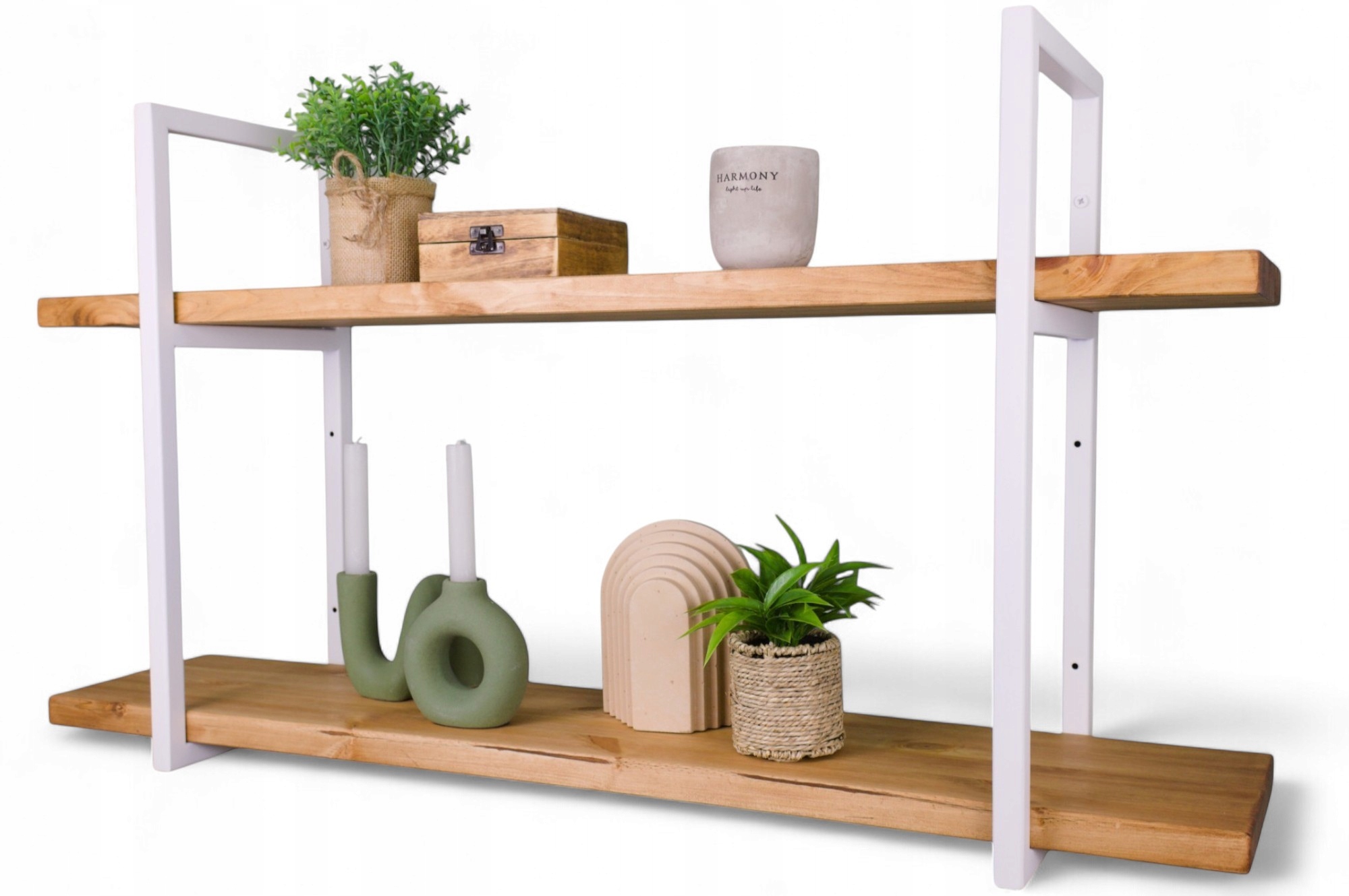 Nástenná polica Závesný regál biely škandinávsky Loft, stojan na stenu 100 cm