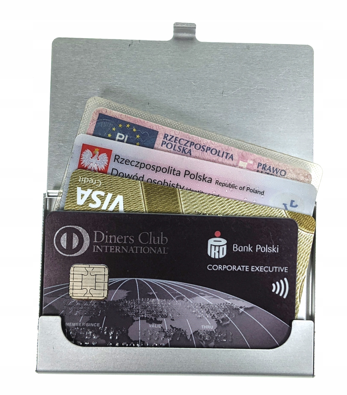 

Lekki Pancerny portfel Etui na karty Rfid alu