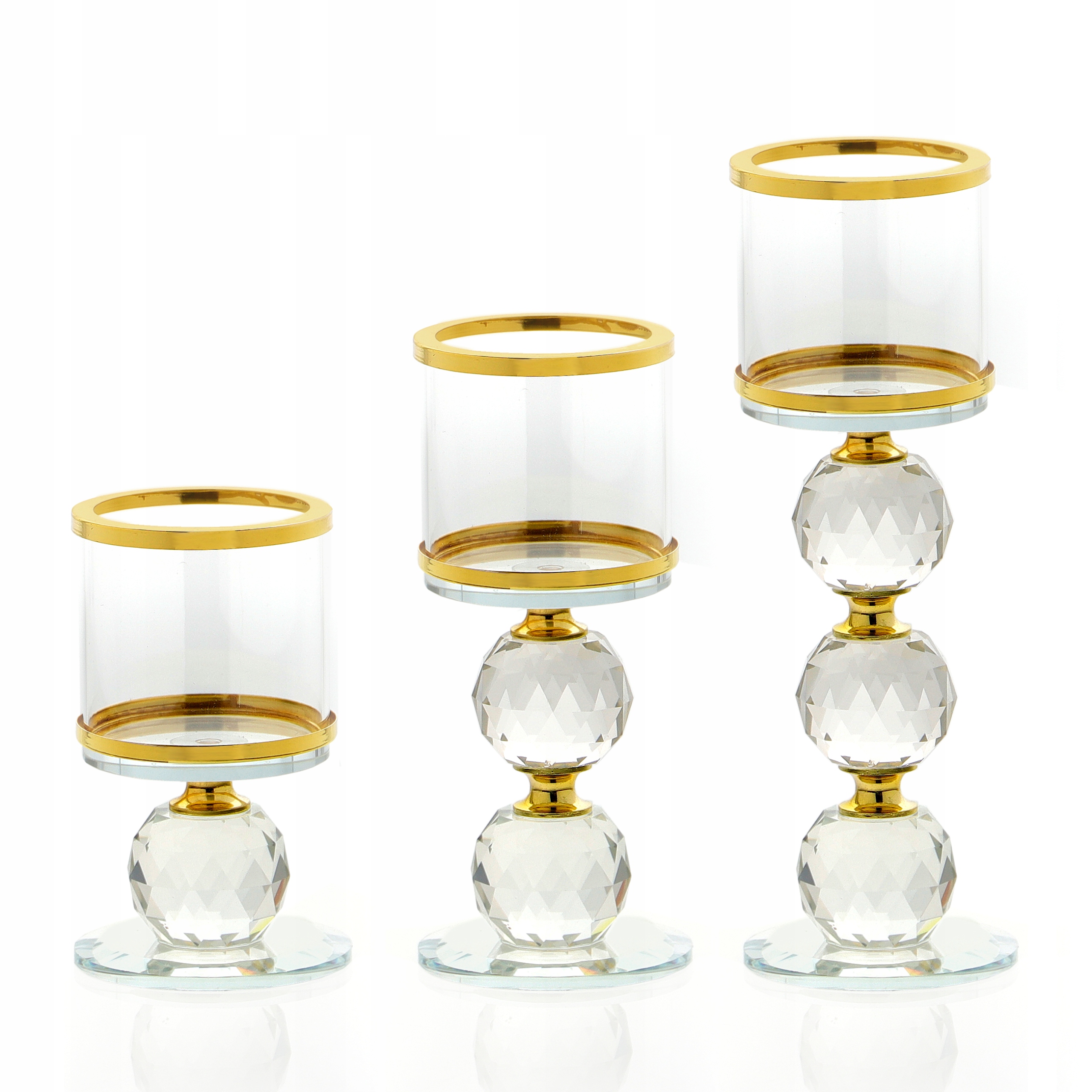 

Szklany Świecznik Kandelabr Lampion Tealight 3w1