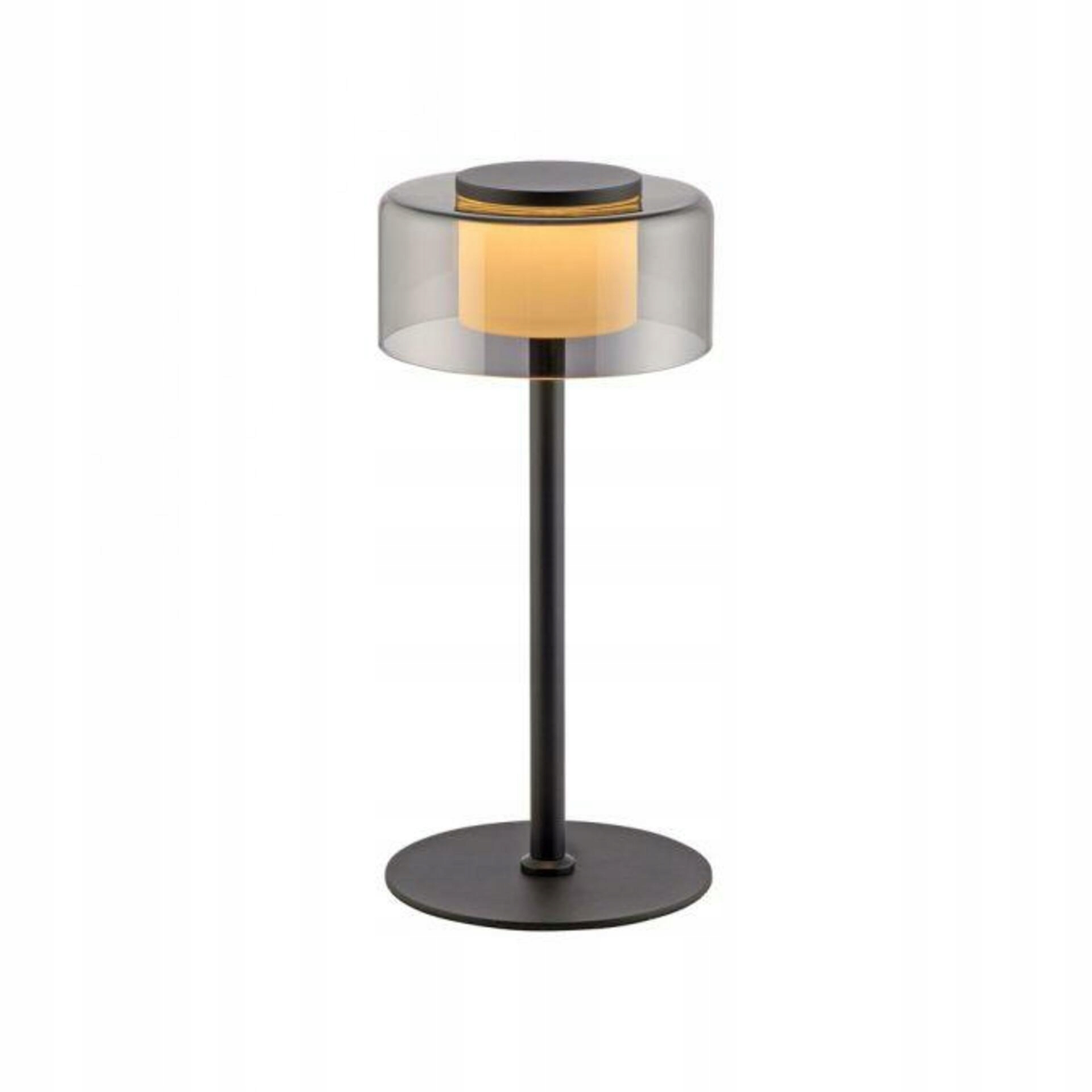 Led stolná lampa Paul Neuhaus čierna, stmievateľná, dymové sklo, pamäť 3000K