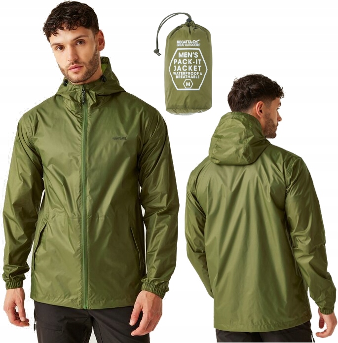 Męska kurtka przeciwdeszczowa Regatta z membraną RMW281 1W3 khaki XXL