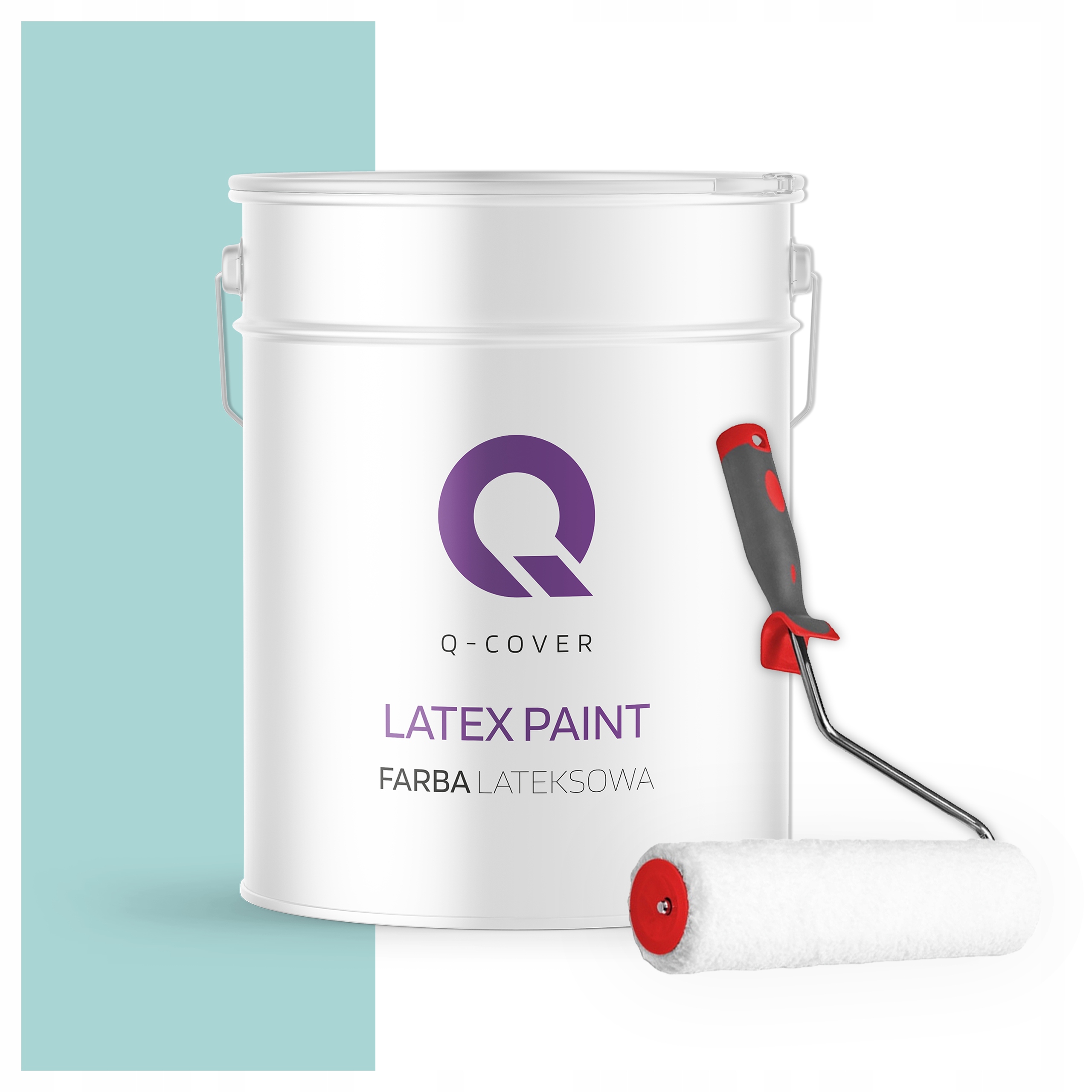 Latexová farba na steny stropov Hlboká matná 10L Tyrkysová Svetlá valček