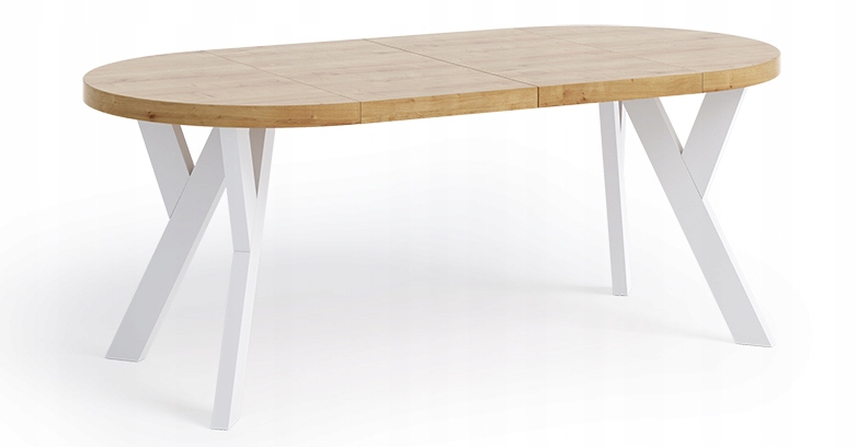 Stół Okrągły PERO 110/210 rozkładany KUCHNIA SALON Kolor mebla dąb craft złoty