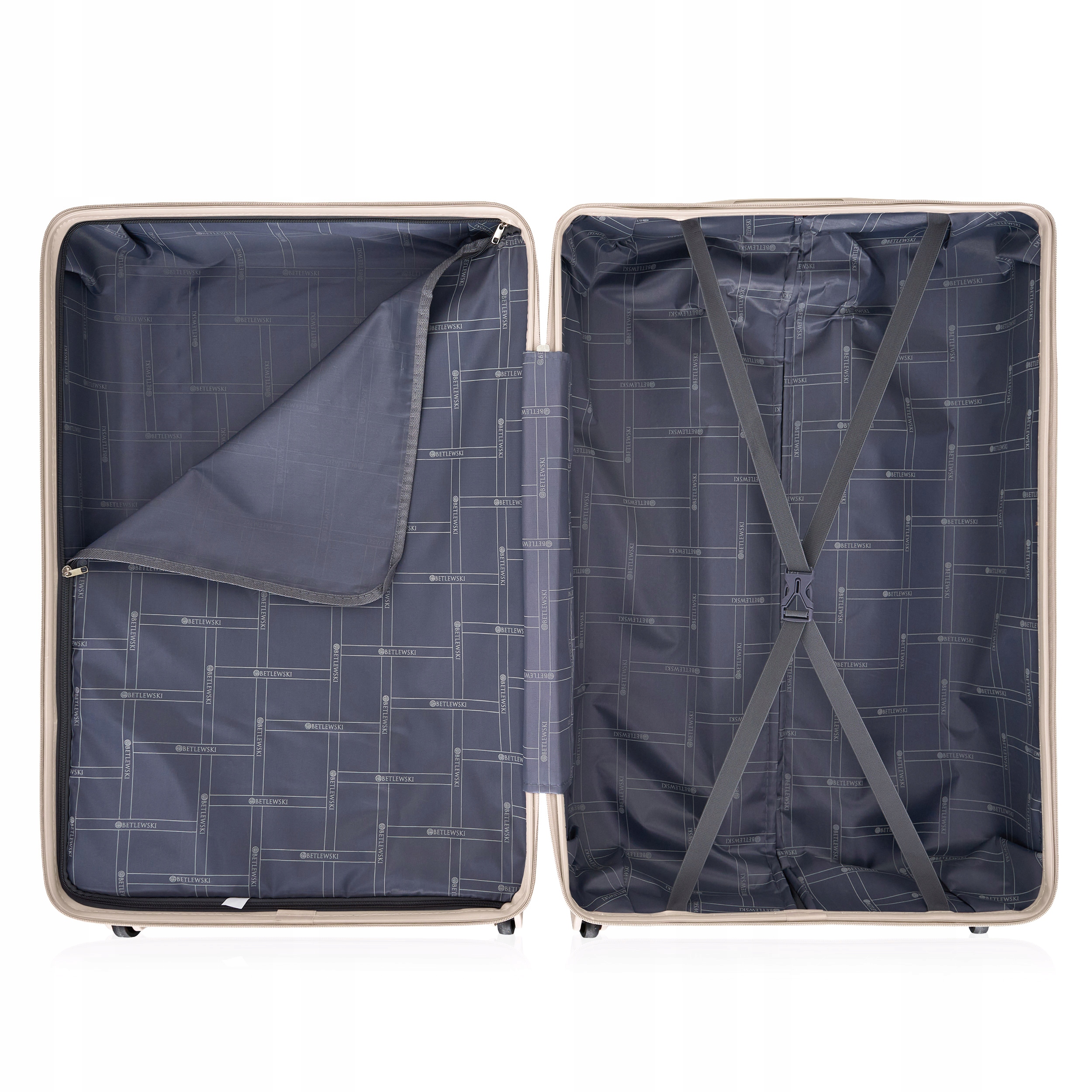 BETLEWSKI Duża Walizka podróżna na wyjazd bezpieczna zamek błyskawiczny Rodzaj twarda