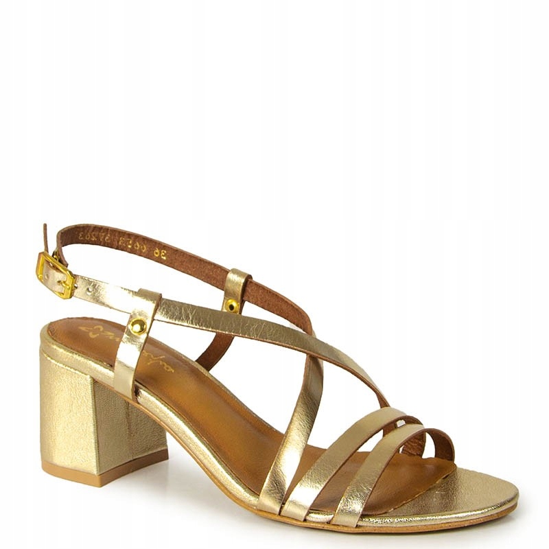 Maciejka 06653-25/00-0 Zlaté Kožené Sandály 38