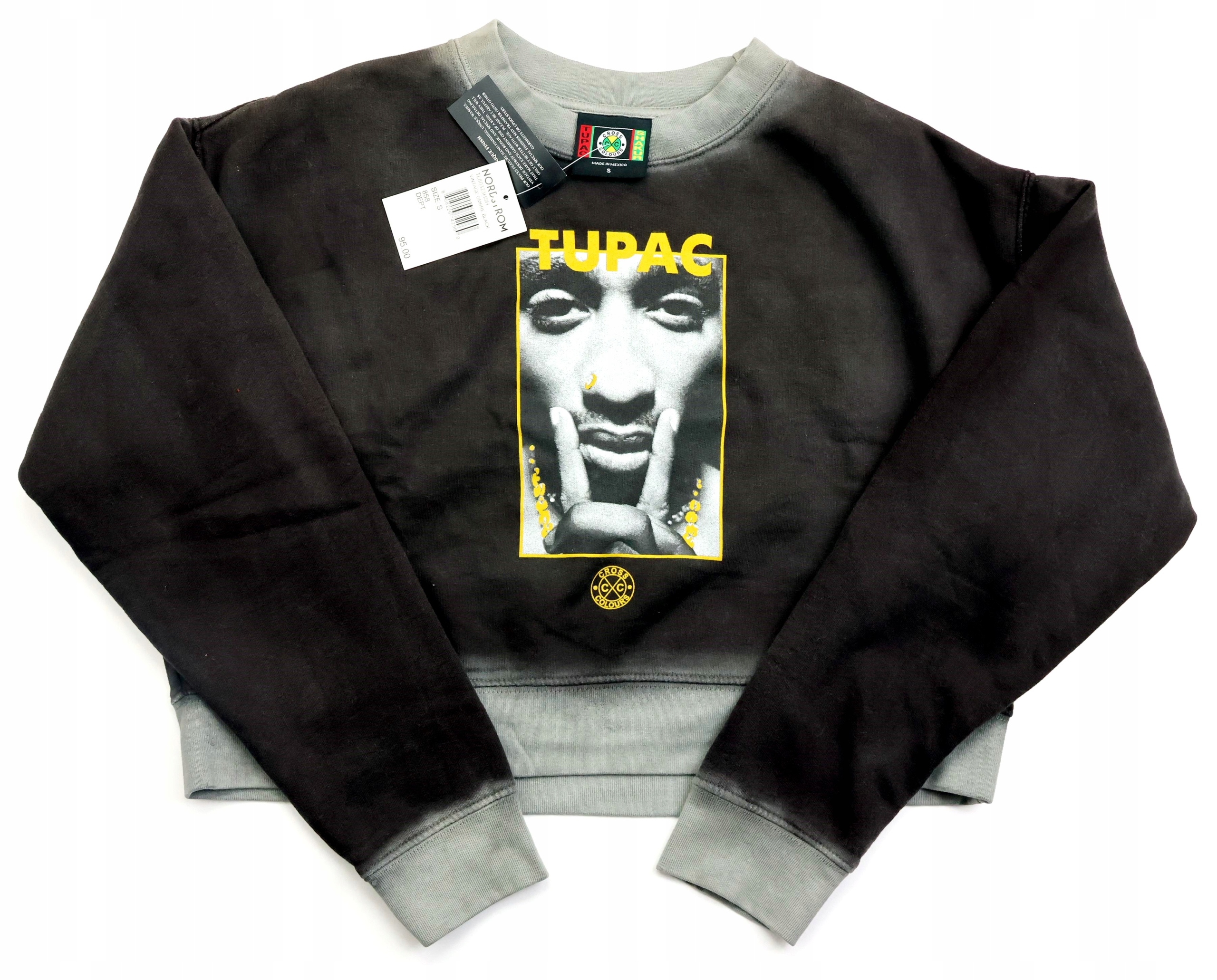 Mikina bez kapuce Cross Colours Tupac Shakur vel. S Krátký potisk