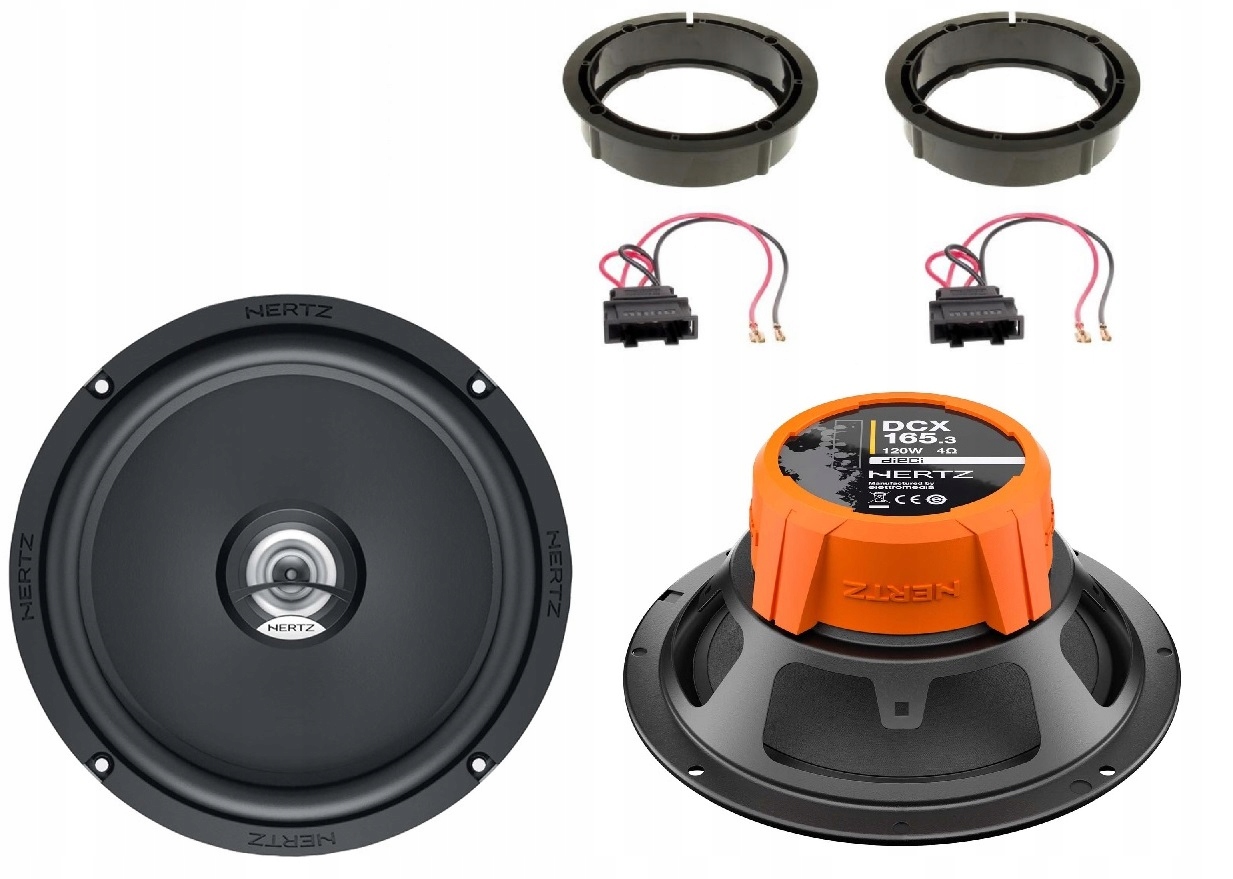 Reproduktory 165 mm dištančné prvky Vw Golf 4 5 6 Passat B6 B7 Touran Hertz DCX 165
