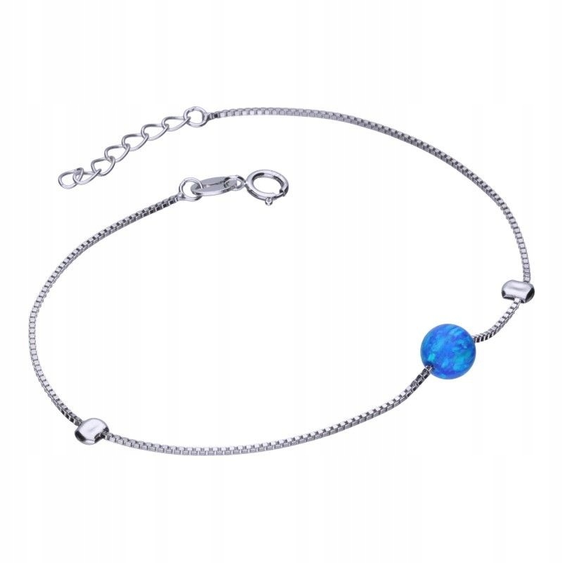 Náramek s tmavě modrým opálem stříbro 925 ryzosti jako dárek 1.16 g