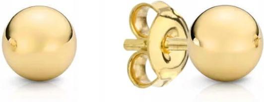 Náušnice ze zlata ryzosti 585 kuličky 6 mm hladké lesklé kuličky dárek