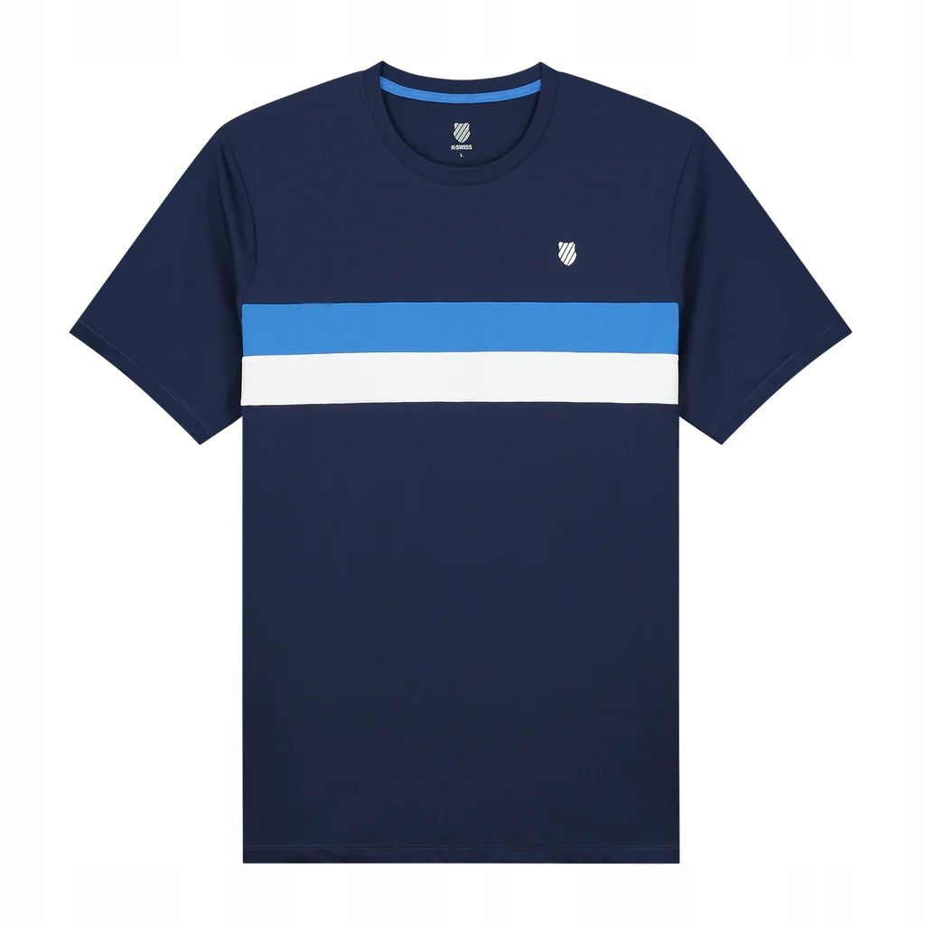 Pánské tričko K-swiss Core Team Stripe Crew Tmavě modré Xs