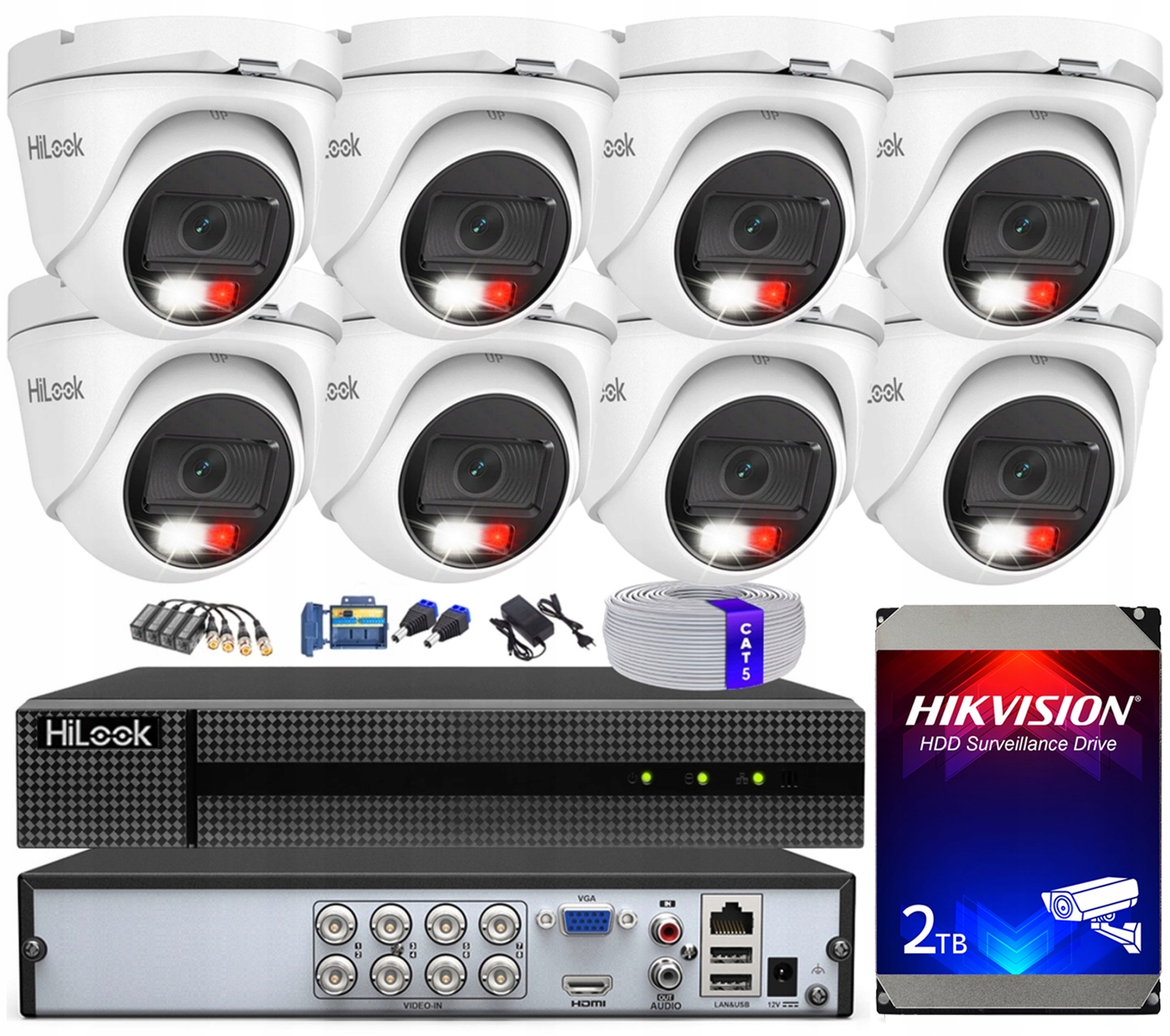 Monitorovanie Cctv Komplet 8 kamier 5Mpx záznamník Hdd 2TB aplikácia detekcia